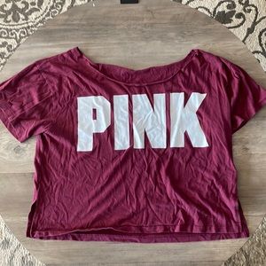 Large PINK off the shoulder t-shirt